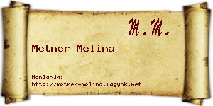 Metner Melina névjegykártya